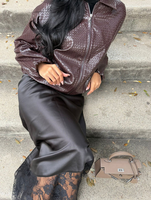 Veste simili cuir Bordeaux