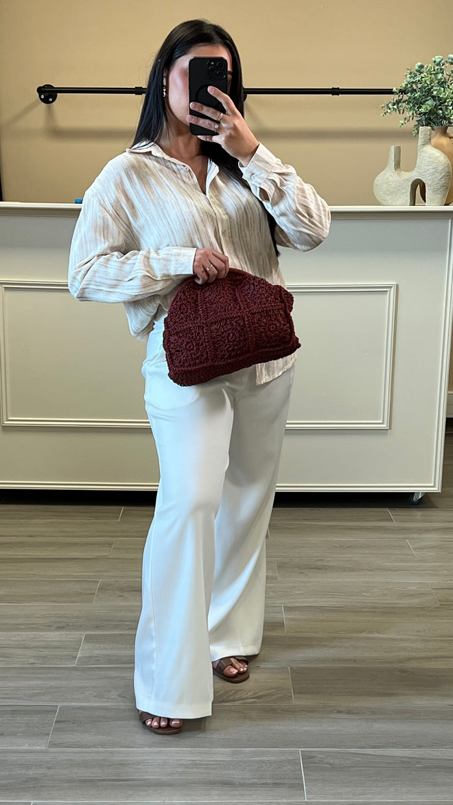 Pantalon large blanc