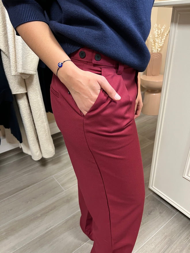 Pantalon à pince bordeaux