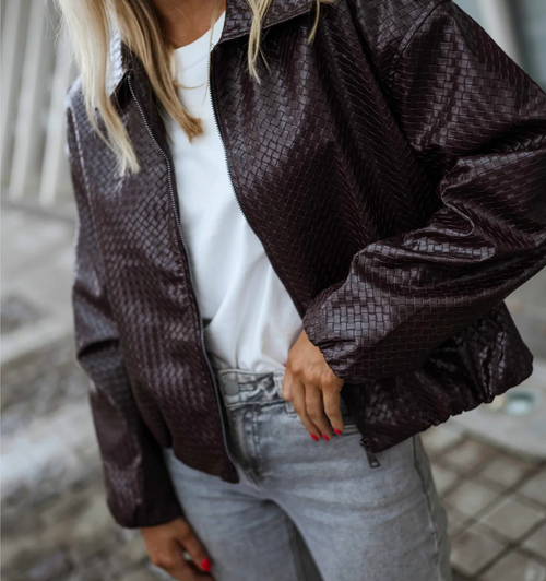 Veste simili cuir Bordeaux