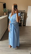 Robe longue noeud Bleu