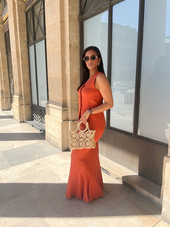 Ensemble jupe longue terra cotta