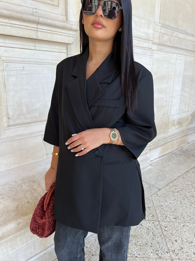 Blazer manche courte Noir