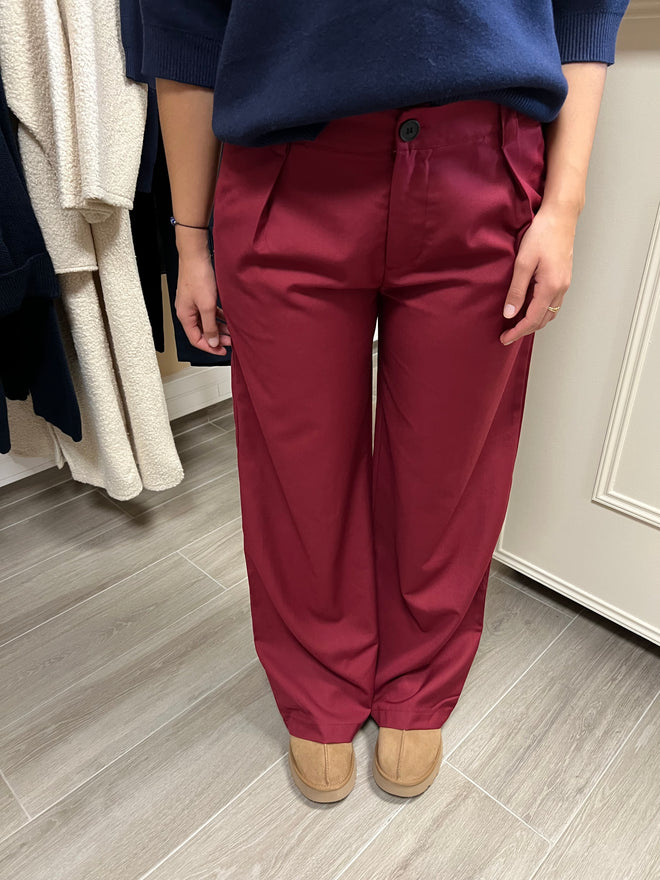 Pantalon à pince bordeaux